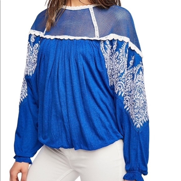 Free People Tops - NWT Free People Statement Sleeve Blouse Sz Med